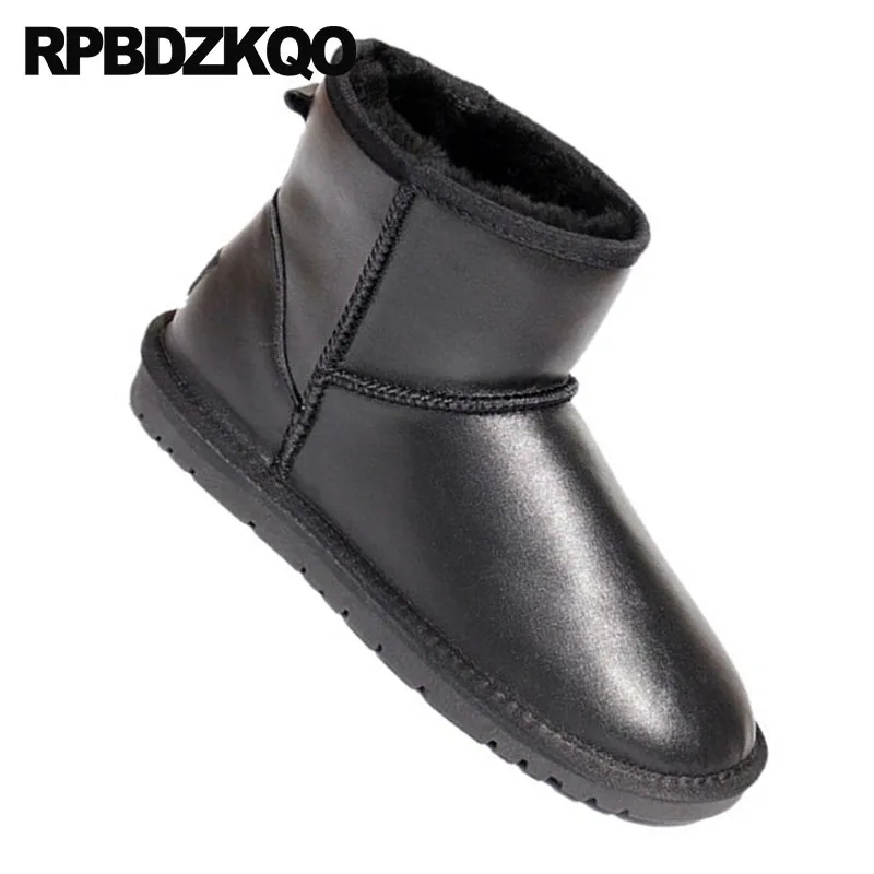 Мужские замшевые ботинки без застежки черные непромокаемые ботильоны из