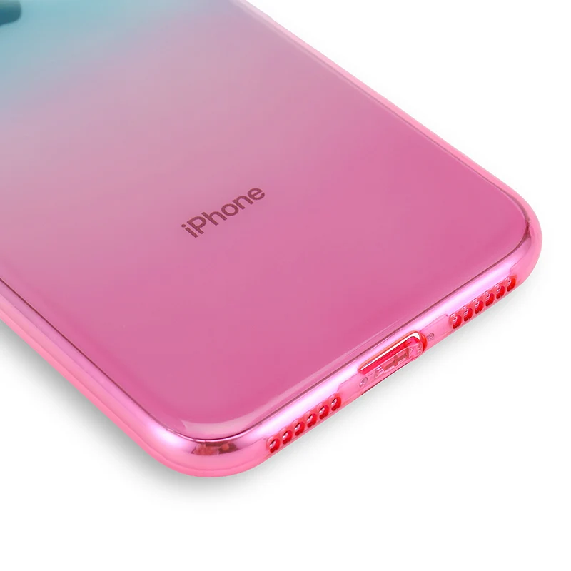 Discolor Phone Cases For iphone X 10 6S 6 7 8 Plus 5 5S SE Case Clear Ultra Slim Soft TPU Gradient Color Cover Capa Shell |