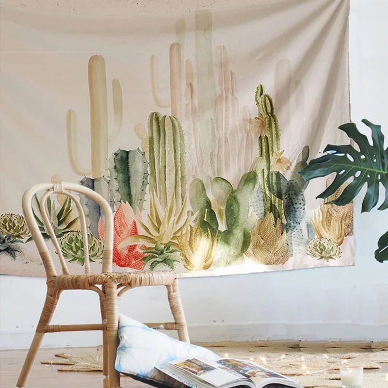 Cotton Cactus Tapestry Wall Hanging Beach Towel Blanket Yoga Mat Bedspread Table Cloth 2017ing | Дом и сад