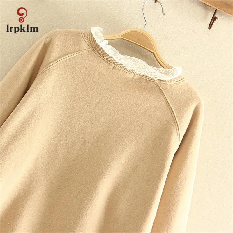 Весна 2020 с длинным рукавом Свободные Поддельные два предмета кружева лоскутное