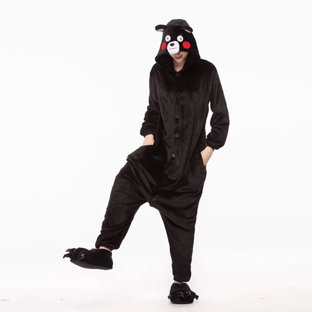 mc0849 black bear Для взрослых Аниме Хэллоуин косплей Единорог Костюм кигуруми мягкий забавный комбинезон женские костюмы мультфильм животных пижамы Ститч зима - Цвет: mc0849 black bear