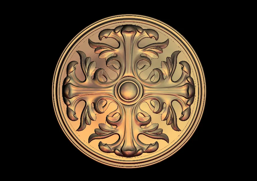 3D круглая пластина кольцевая рельефная модель в формате STL для ЧПУ