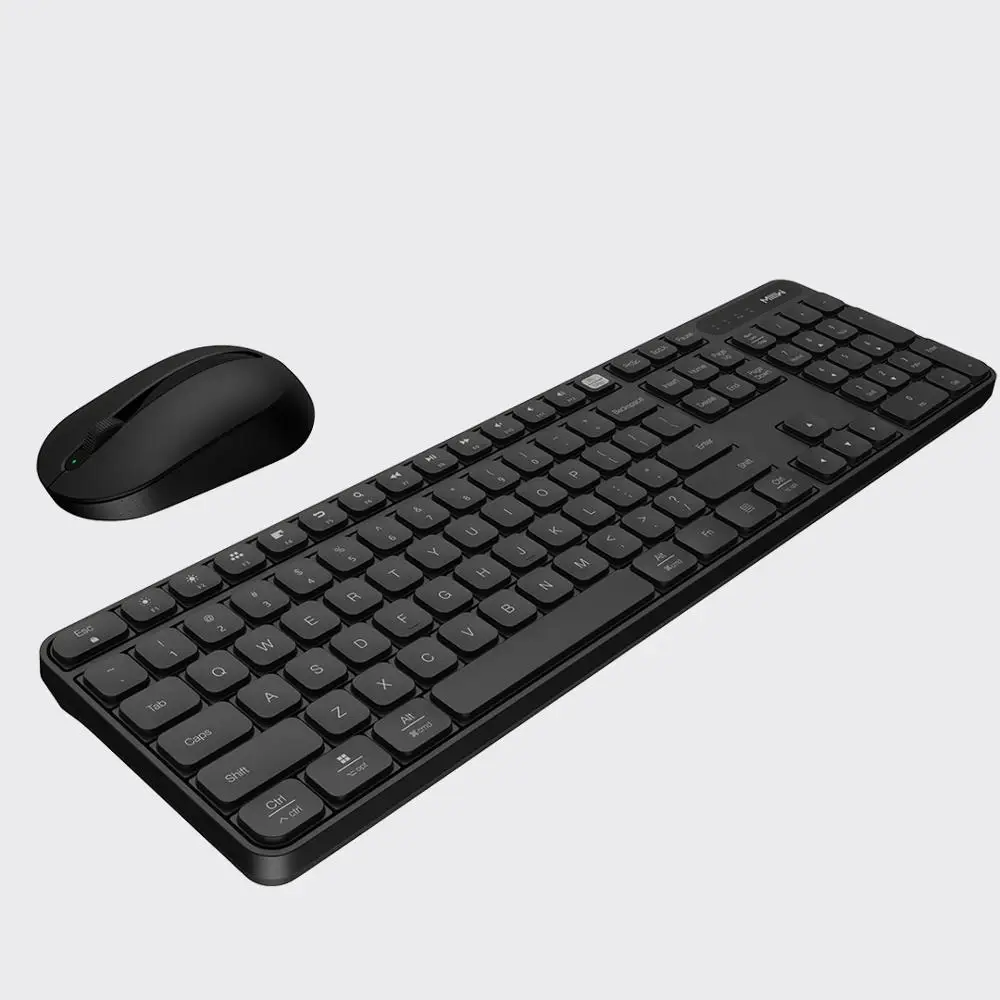 Xiaomi MIIIW RF 2,4 ГГц Беспроводная Офисная Клавиатура и мышь комплект 104 клавиш Совместимость Портативный USB клавиатура для Windows PC Mac - Цвет: Black set