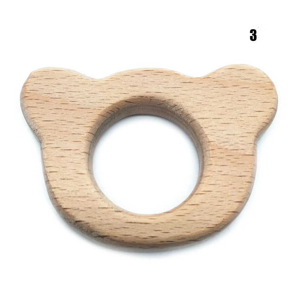 B-3 1 шт. дерево для прорезывания зубов мультфильм DIY деревянная подвеска прорезывание зубов игрушки в форме животного пищевой материал органический жевательный подарок Детские Прорезыватели - Цвет: B-3