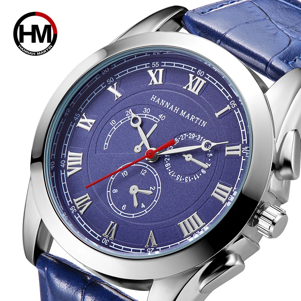 2018 Ханна MARTIN часы Для мужчин Роскошные Повседневное Мужчин's Кварцевые наручные