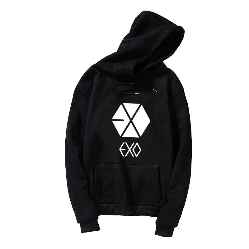 EXO толстовки женские мужские корейские Kpop Толстовка веер вспомогательная одежда повседневные свободные Harajuku с буквенным принтом Спортивные костюмы Топы размера плюс