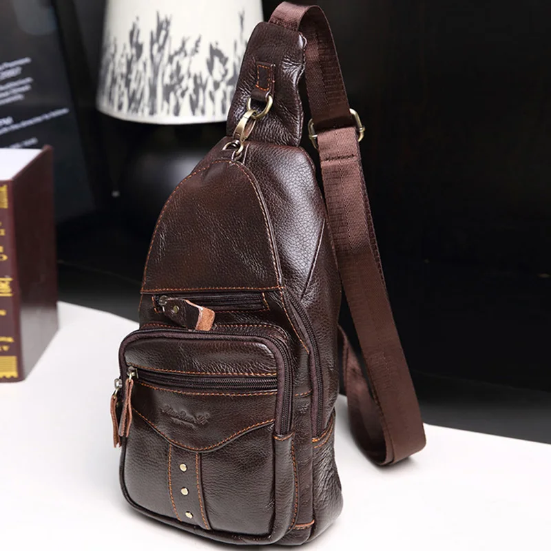 Мужской рюкзак на ремне из натуральной воловьей кожи для путешествий|Мужские