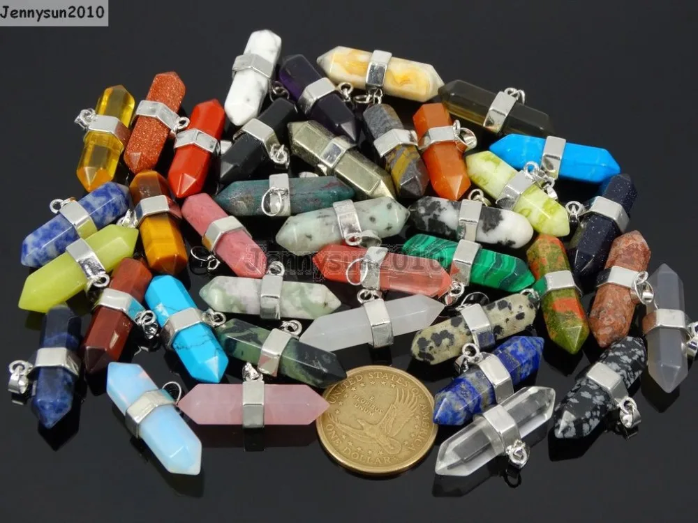 Натуральные Смешанные драгоценные камни горизонтальные шестигранные