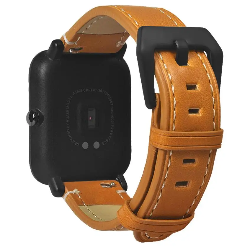 Замена Quick Release классический кожаный для Xiaomi Huami Amazfit Smartwatch ремешки для часов коричневый браслет для часов Ремешок nato - Цвет ремешка: Coffee