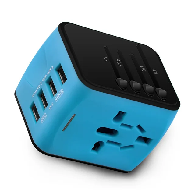 LONGET дорожный адаптер Международный Универсальный адаптер питания с 4 USB по всему миру настенное зарядное устройство для Великобритании/ЕС/US