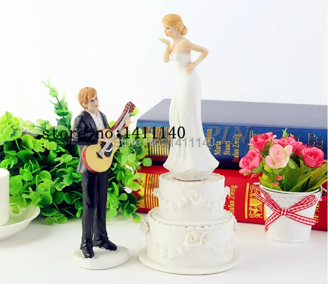 Новое поступление &quotмузыкальная гитара&quot пара свадебных тортов фигурки для
