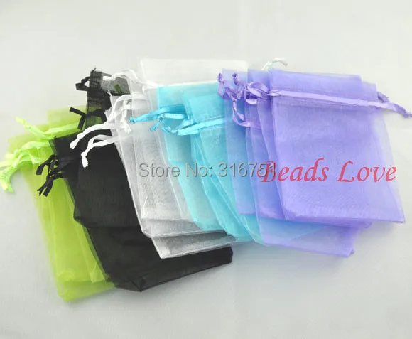100 шт. мешочки из органзы для упаковки ювелирных изделий свадебный подарок 7 см x 9
