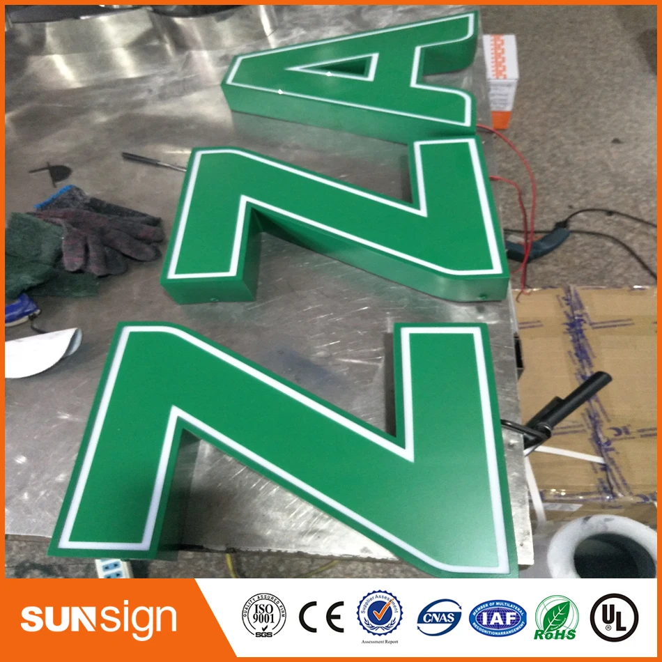 Пользовательский наружный фонарь 3d надпись|3d letter signage|signage letters3d signage |