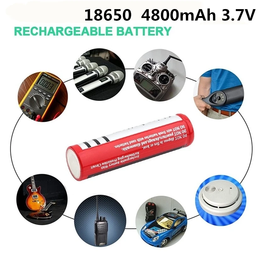 

1pcs 18650 Battery rechargeable lithium battery 4800mAh 3.7V Li-ion battery for flashlight Torch 18650 Batteries GTL EvreFire