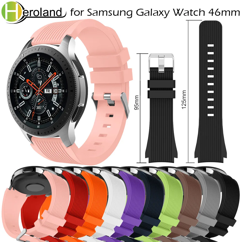 Спортивный 20/22 мм силиконовый ремешок для Samsung Galaxy Watch 42 смарт браслет watch 46