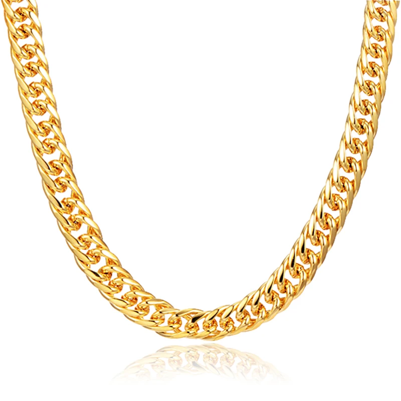 Mens 24inch Thick Heavy 24K Curb Link Chain Solid Gold FINSH MIAMI CUBAN Hip Hop FREE SHIPPING | Украшения и аксессуары