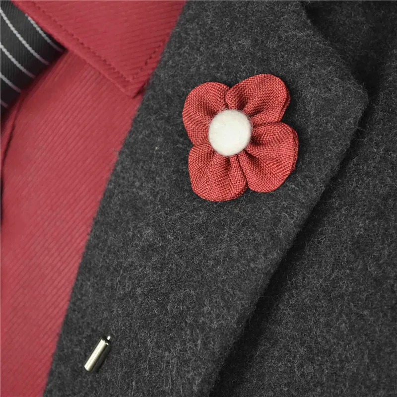 Женская и мужская тканевая брошка ручной работы в цветочек для костюма свадьбы