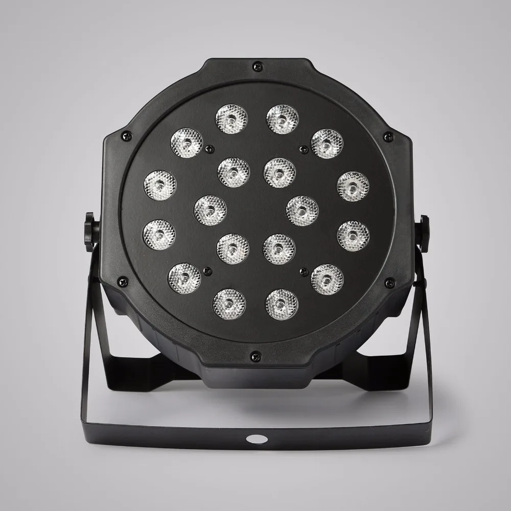 8 шт. 18X3W LED PAR64 54W тонкий Par Может DMX плоский свет RGB цветное освещение проектор