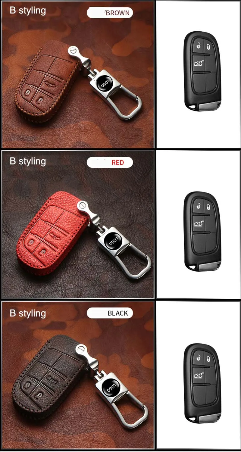 AEING верхний слой кожаный чехол для ключей брелок для Dodge Jeep Компас Патриот Ренегат Wrangler Cherokee