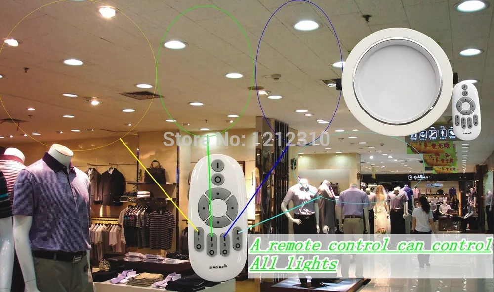 

DHL Free ship 10pcs/lot 2.4G Remote control LED Panel Light Recessed LED Ceiling Downlight 85-265V Warm/Cold White indoor light