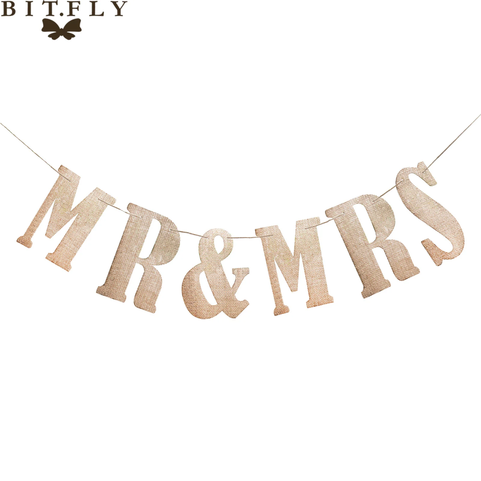 

Personalize Vintage Jute Hessian Burlap Alphabet A-Z DIY Bunting Banner Garland For Baby Shower Birthday Wedding Party Favor