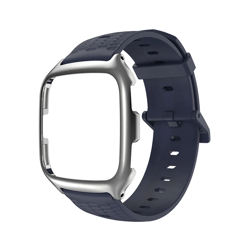 Mijobs Мягкие силиконовые сменные спортивные часы-браслет ремешок для Fitbit Versa Замена Smartwatch Браслет - Цвет: dark blue gray