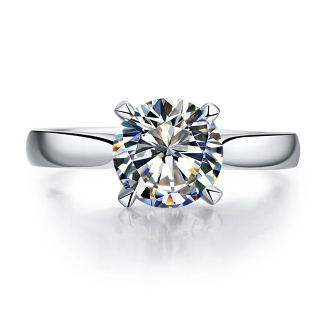

18K Ring Genuine White Gold Brand Quality Guarantee 2CT Moissanite Diamond Ring Anniversary Solitaire Women Classic Prongs Ring