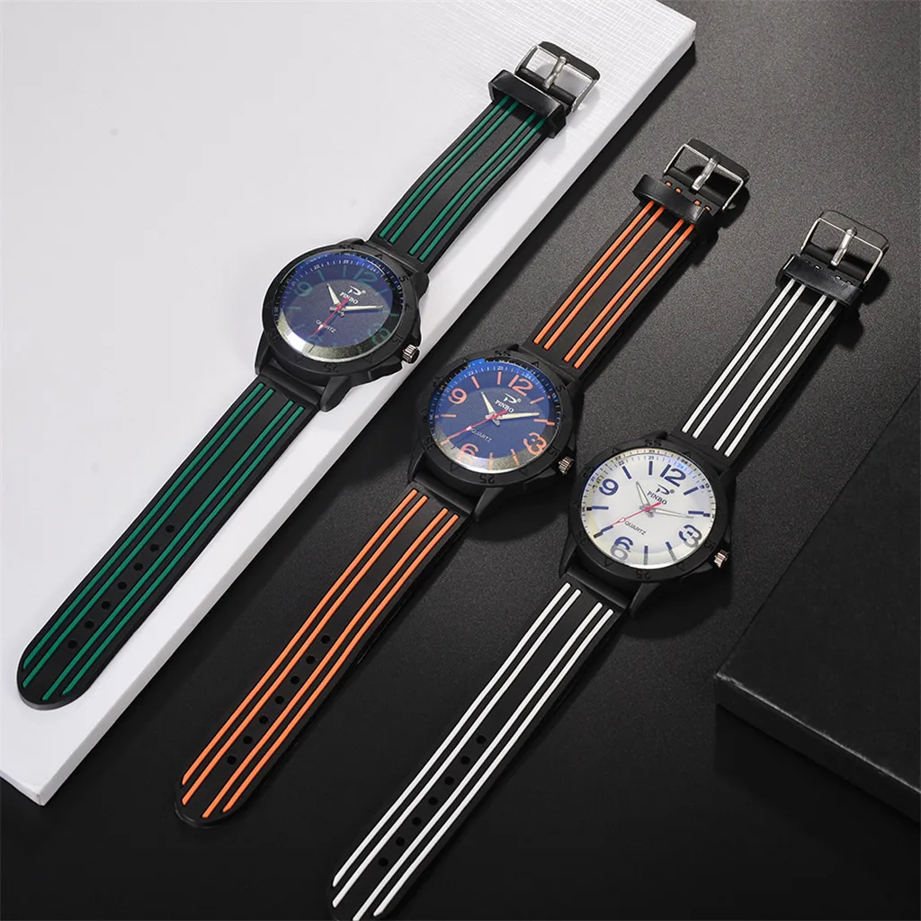 Мужские и женские часы из мягкой силиконовой резины спортивные модные кварцевые