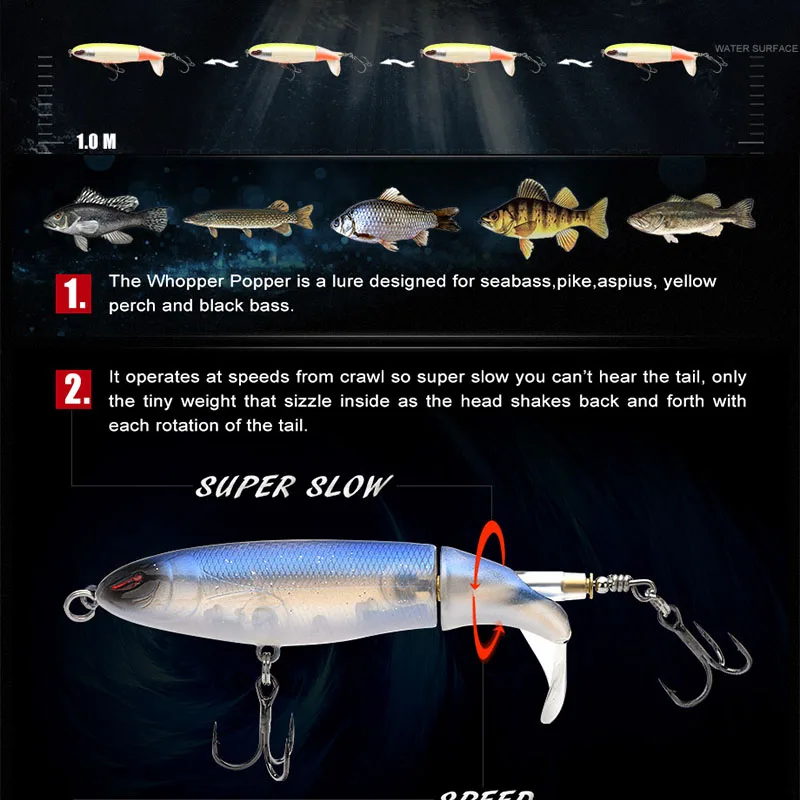 ALLBLUE Whopper Popper 9 см/11 см/13 см топвотер рыболовная приманка искусственная жесткая