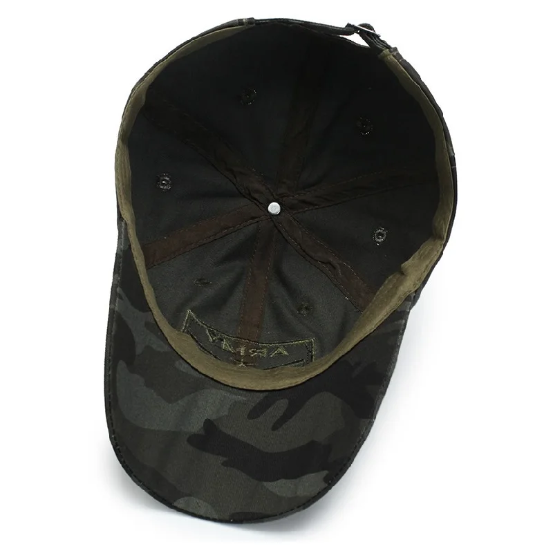 Мужская тактическая бейсболка с вышитым логотипом регулируемая камуфляжная
