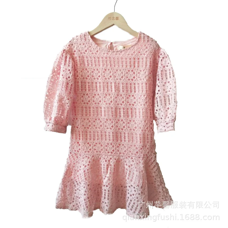 Girls Dress Kids Hollowed Out Party Lace Baby Girl Princess Mother Daughter Children Clothes Family Matching Outifts | Детская одежда и