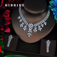 hibride big flower design dubai jewelry sets full cubic zirconia earring set women wedding bride jewelry sets wholesale n 349