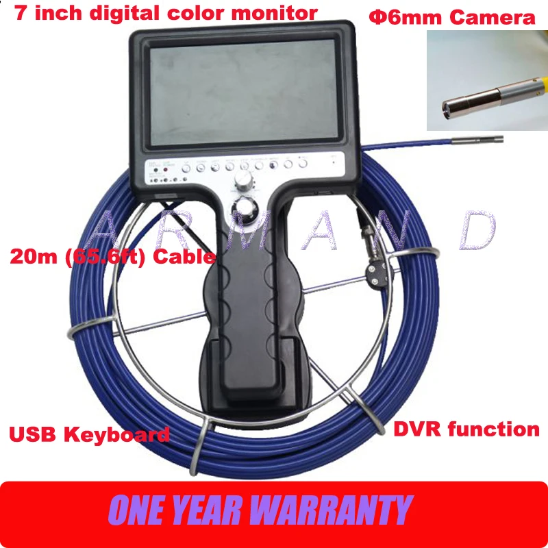 

Handheld Pipe camera inspection detector underground sewer camera Endoscope 6mm camera head DVR function 710DNK5-SCJ 8GB SD card