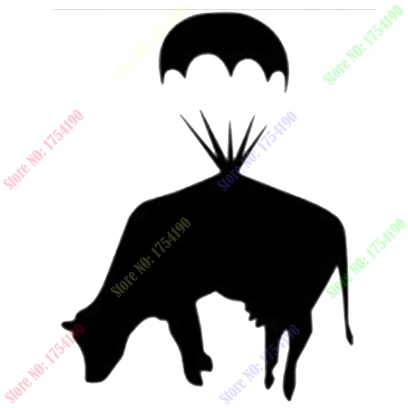 Бесплатная доставка Бэнкси корова парашют-Забавный Настенный декор и наклейка