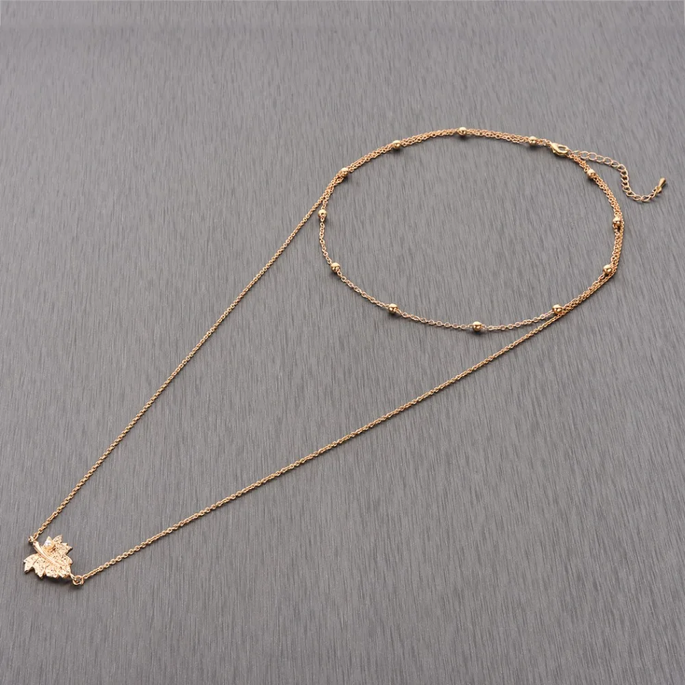 CHENGXUN Delicate Leaf Leaves with Pearl Multi Layer Necklaces for Women Pendants Jewelry Beads Long C hain Necklace | Украшения и