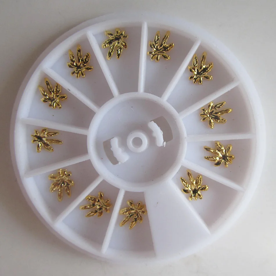 Горячая продажа золотые кактусы сплав ногтей колеса моды 3d Металлические модные