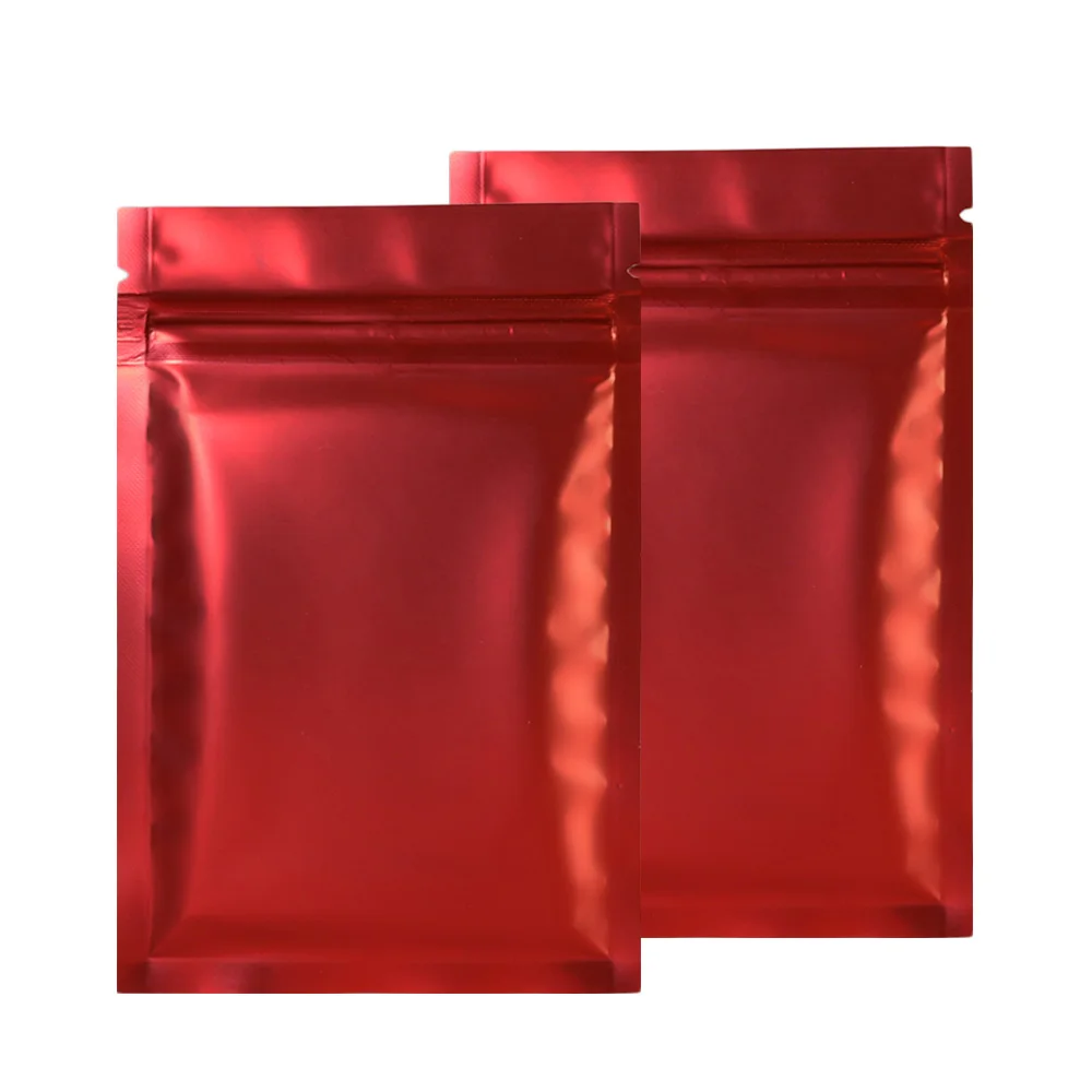 Matte Red 100 шт./упак. стерилизационные упаковки Ziplock упаковка мешки Алюминий Фольга майларовая упаковка, Подарочная коробка для хранения сумки черный/золото/серебро/красный/зеленый/синий/фиолетовый - Цвет: Matte Red