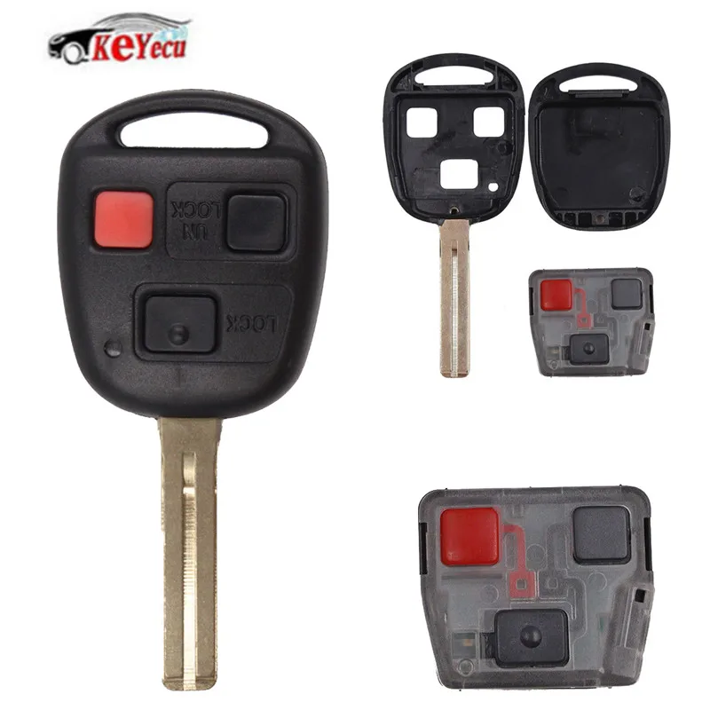 KEYECU дистанционный ключ 3 кнопки 4D68 чип для Lexus GX470 2003-2009 LX470 2003-2008 FCC ID HYQ1512V Код: TRK-LEX-10-3