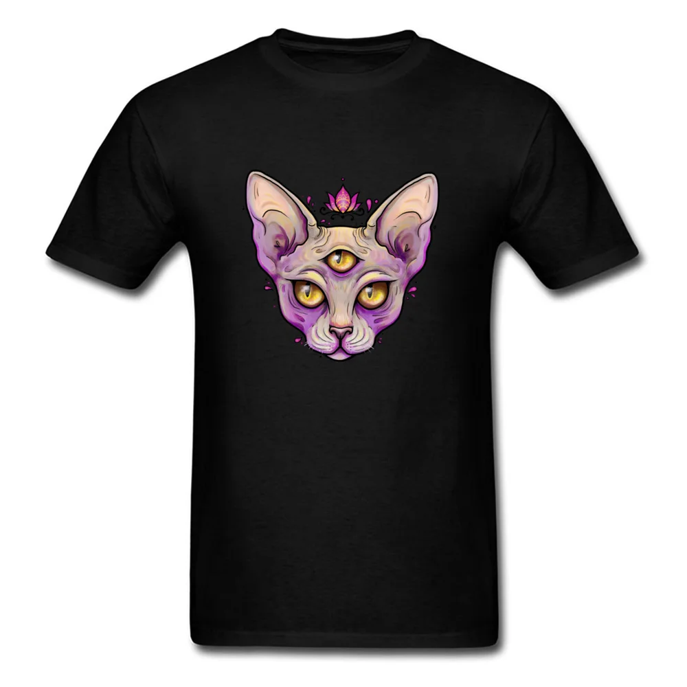 Third Eye Sphynx уникальная канадская безволосая Мужская черная футболка с принтом кота