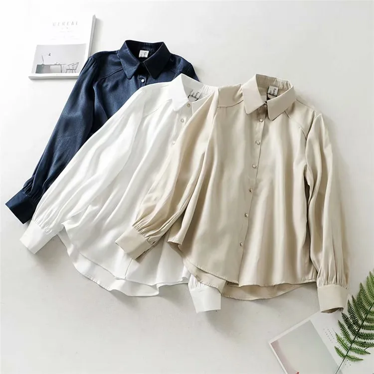 2019 Korean spring new women's fashion long sleeve lapels bright front short back shirt jacket | Женская одежда