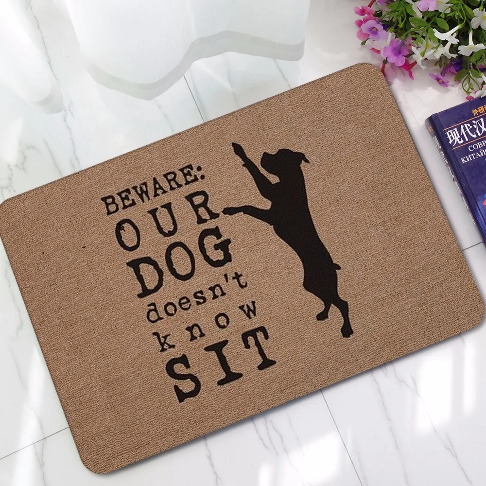 

Entrance Rubber Door Mats Cute Funny Cartoon Dog Cats Carpets Kids Bedroom Bedside Foot Pads paillasson alfombra cocina Decor
