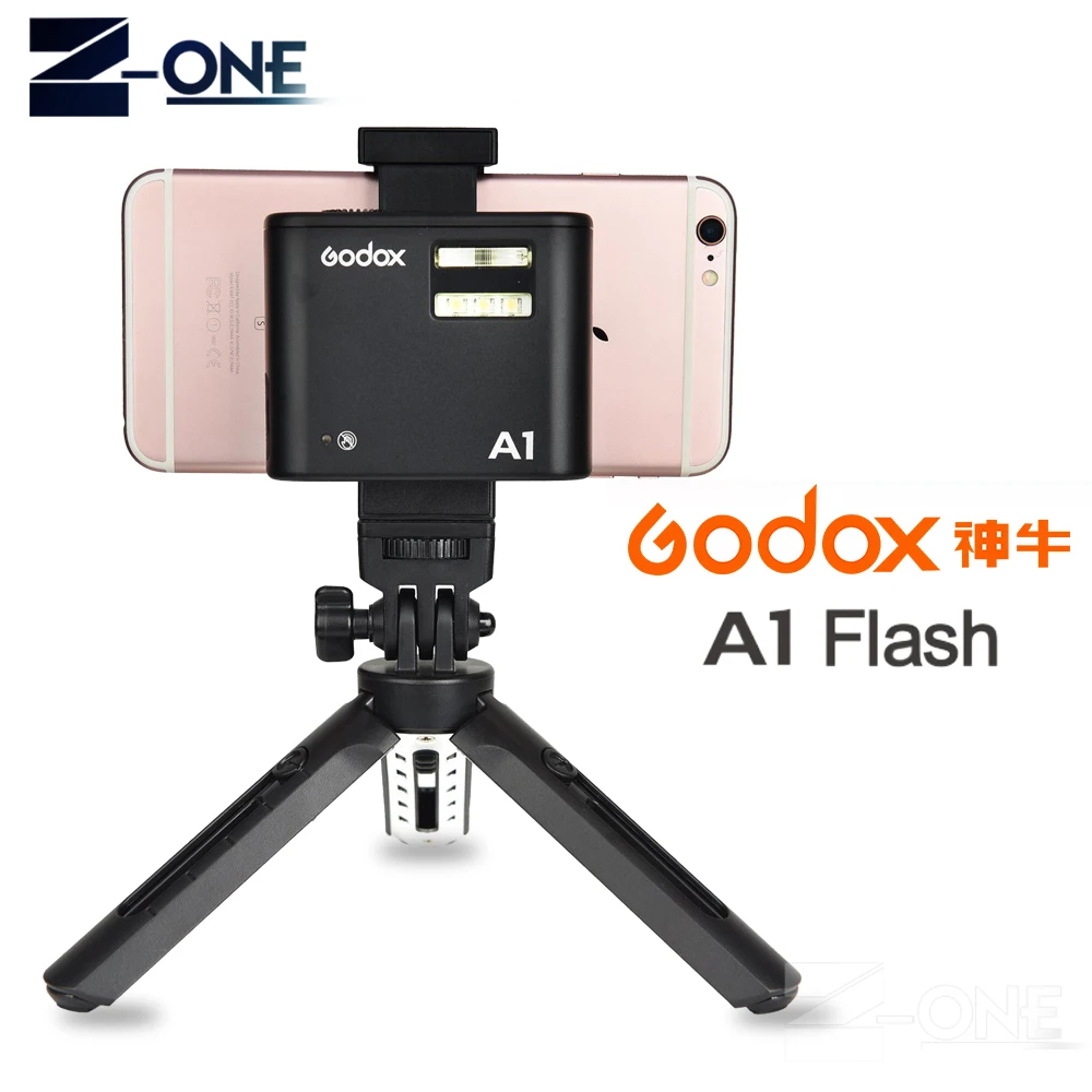 

Pro Godox A1 Flash for Smartphone with 2.4G Wireless System TTL Bluetooth Trigger with Battery for iPhone 8 X7 6S Plus ios