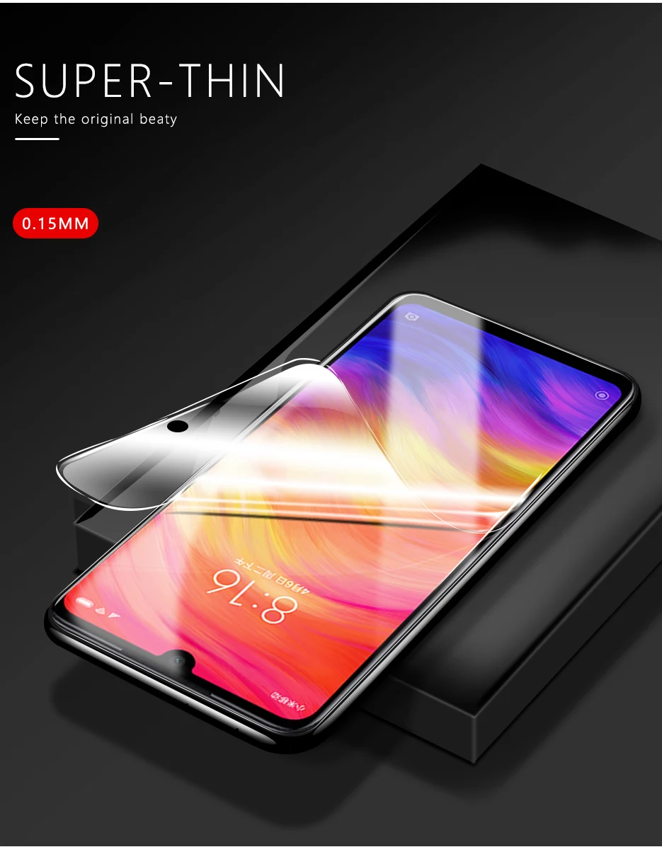 2 шт Hydrophilic fiilm для xiaomi redmi note 7 Защитная мягкая силиконовая оригинальная изогнутая ремонтная пленка для redmi note 7