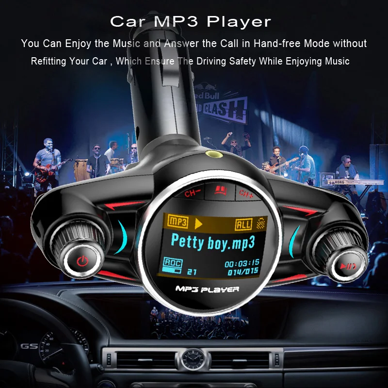 Мини mp3 плеер JINSERTA BT4.0 с FM передатчиком светодиодный экран гарнитура TF карта USB