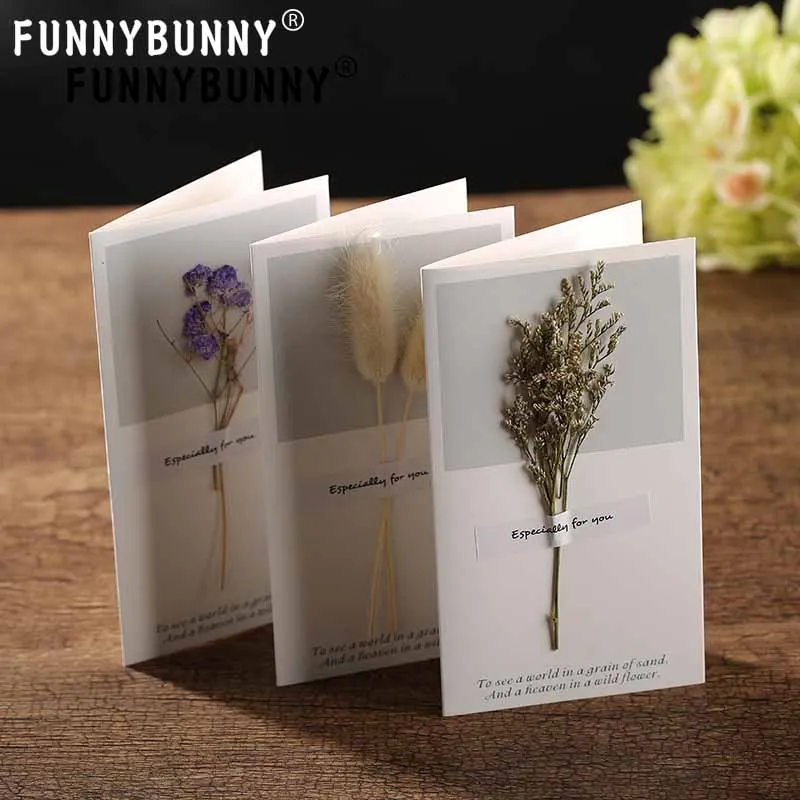 FUNNYBUNNY ручная работа сушеные цветы открытка вечеринка пригласительные открытки