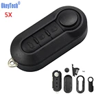 OkeyTech 5 шт.лот, 3 кнопки, умный дистанционный Складной автомобильный чехол для ключей, портативный автомобильный чехол для ключей, подходит для Fiat 500, автомобильный Стайлинг, автомобильные аксессуары