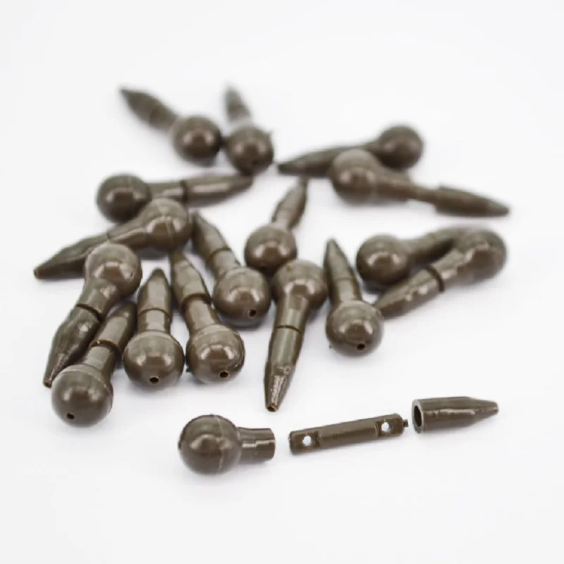 

20Pcs New Fishing Line Connectors Gourd Shape Plastic Brown Hair Rigs Terminal Line Protector Carp Fishing Tackle Accessories