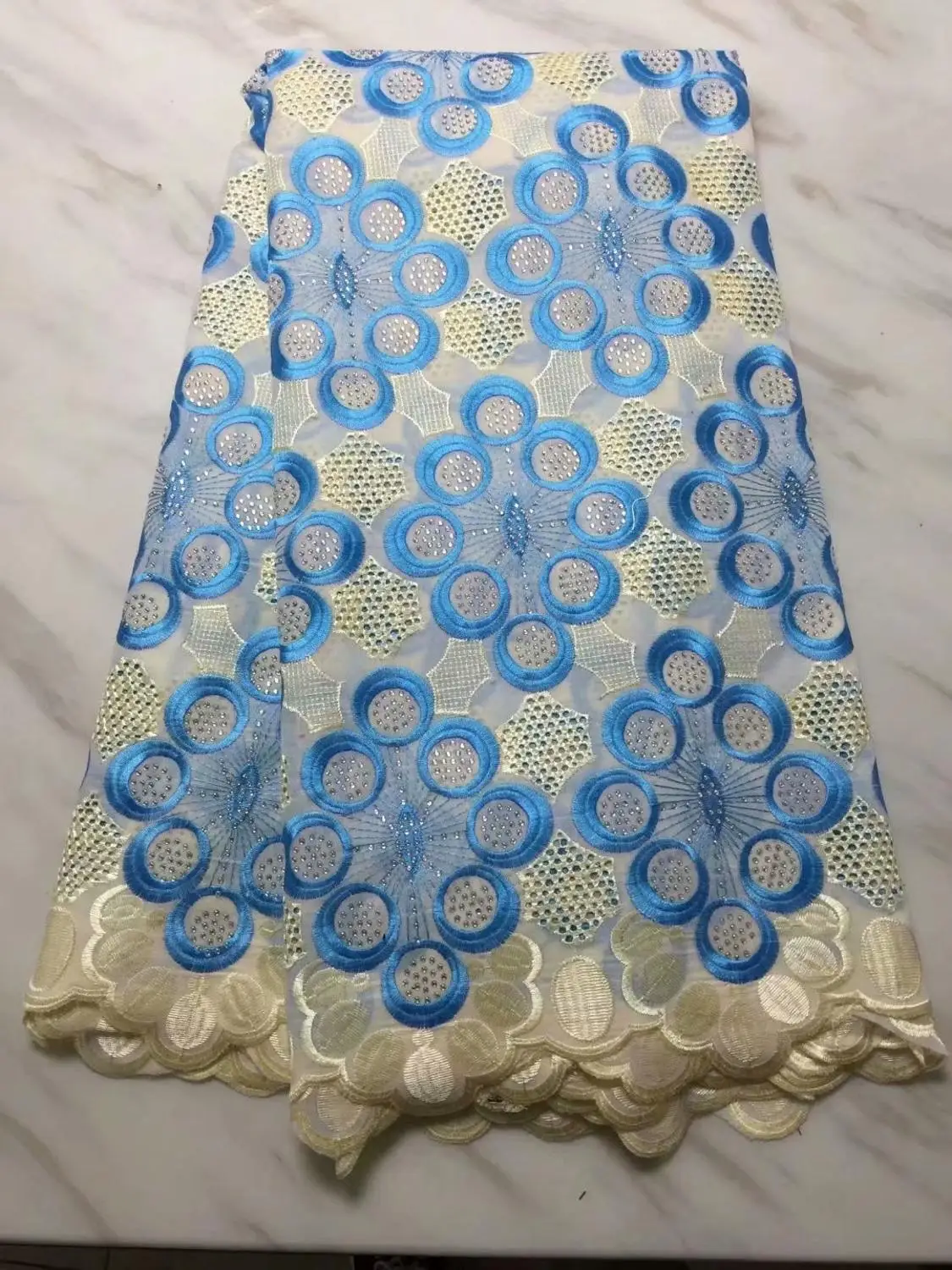 2018 новейший насыщенно-голубой Нигерия Швейцария кружева высокого качества