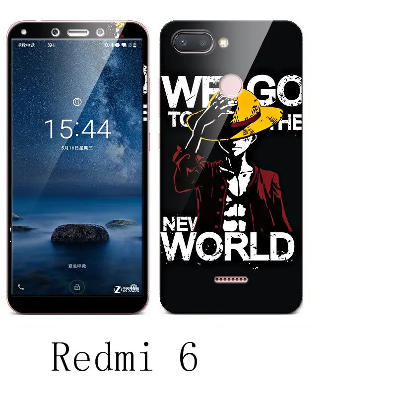 Xiaomi redmi 6 чехол 360 градусов защитный из ТПУ + цветной Интегрированный закаленного