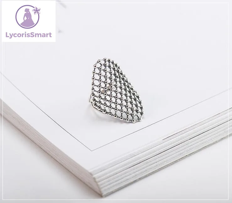 

LycorisSmart Fashion Korean style 925 Silver Grid Ring for Woman Gift